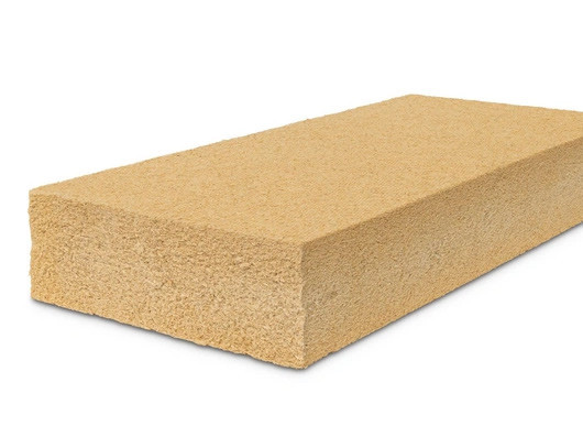 Nahaufnahme einer Holzfaserdämmplatte